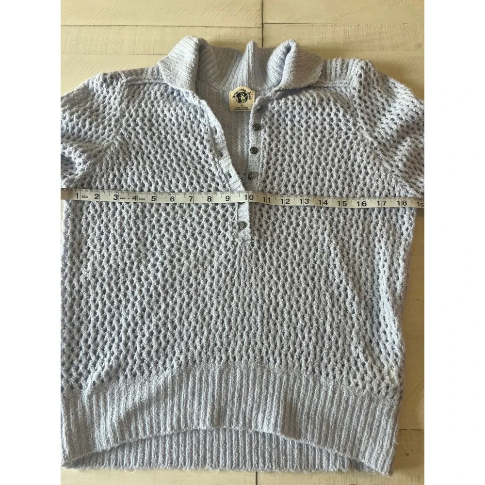 Free People Care Snowdrift Periwinkle Henley Pullover Sweater Size Medium